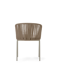 Уличный стул Saconca из бежевой веревки и стали