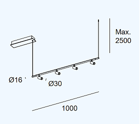 Подвес Tubs Modular Track with 4 Spotlights 00-A199-05-M1