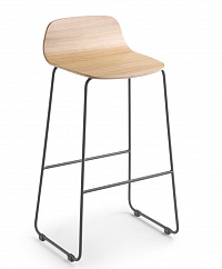 Барный стул Bisell 77 см деревянный на металлических ножках со спинкой
