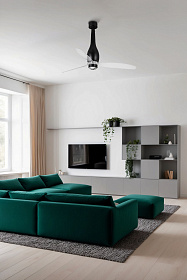 Потолочный вентилятор Eterfan LED мат. черный/прозрачный 128 см