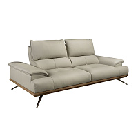 3-местный диван из серо-коричневой кожи, модель 6247