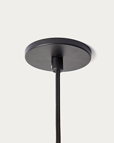 Подвесной светильник Idela из тонированного стекла и черного мрамора, диаметр 26 см