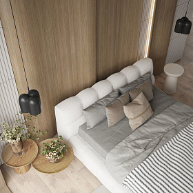 Кровать с решеткой Wanda 180*200 ткань Genesis 3 dove