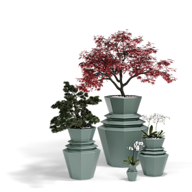 Кашпо Origami Hinoki 76x76x120