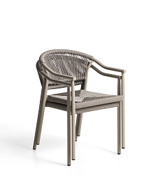 Уличный стул Livadia из алюминия цвета таупе и веревки