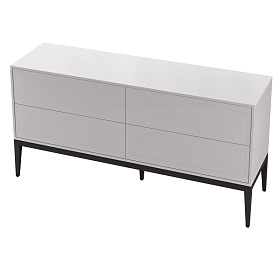 Комод MARBELLA шпон ореха W,  матовый серо-бежевый лак