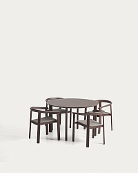 Комплект садовой мебели Erice стол и 4 стула из коричневого алюминия и веревки