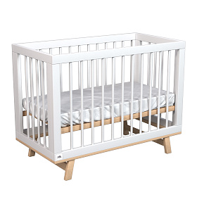 Кроватка для новорожденного Lillaland - модель Lilla Aria (НИК23) белая/дерево