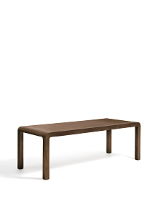Раздвижной стол Erisia из массива дуба с отделкой под темный орех, 180 (230) x 90 см