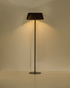 Уличный торшер Aldet на солнечных батареях коричневый, диаметр 46 см