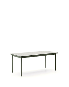 Уличный стол Maurina из зеленой оцинкованной стали с плиткой цвета экрю 182 x 91 см