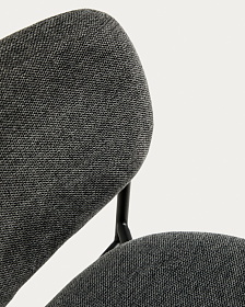 Полубарный стул Meli из серой синели с металлическими ножками, 65 см