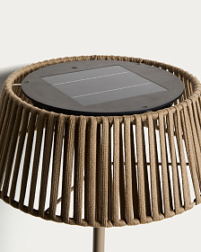 Уличный торшер Aldet на солнечных батареях бежевый, диаметр 46 см