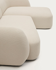 Модульный диван Martina 3-местный с правым шезлонгом, цвет экрю, 287 см