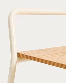 Скамейка из ясеневого шпона Tinn с бежевой металлической конструкцией, 75 см