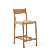 Analy Полубарный стул из массива дуба с натуральной отделкой и сиденьем из веревки 65 см