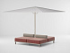 Диван-База + основа для зонта от солнца Kettal Objects на колесах + подушки
