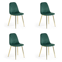 4 стула Lissy (комплект) зеленый бархат